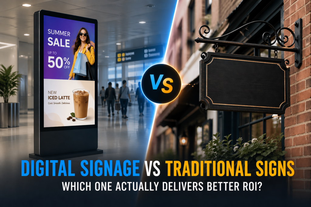 Digital Signage vs Traditional Signs